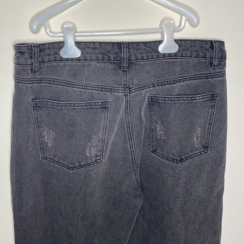 Princess Polly Zaneta washed black ripped skinny jeans size 12